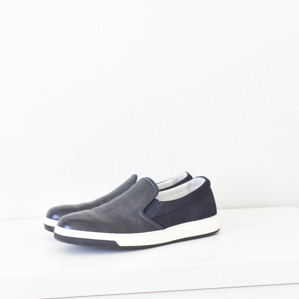 BUGATCHI Italian Leather Monaco Slip On Sneakers